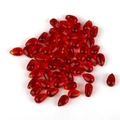 DIY dark red glass waterdrop pendants with transparent finish for jewelry making - 5 Pcs/Pack (Approx 9mm Length, 6mm Width, 1mm Hole) / Red