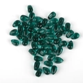 Deep green glass water drop beads for DIY jewelry with transparent finish - 5 Pcs/Pack (Approx 9mm Length, 6mm Width, 1mm Hole) / Transparent Dark Green