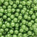 Vibrant grass green acrylic pearl beads with polished finish for DIY jewelry making - 4mm 29g/Pack (Approx. 1000 Pcs) / Grass Green