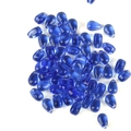 Deep blue translucent teardrop glass beads for DIY jewelry making and bracelets - 5 Pcs/Pack (Approx 9mm Length, 6mm Width, 1mm Hole) / Transparent Dark Blue