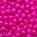 Hot pink ABS acrylic imitation pearl loose beads with pre-drilled holes for DIY jewelry - Rose Red