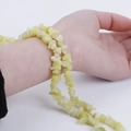 Natural light green irregular crystal gravel beaded bracelet on wrist for DIY jewelry - Natural Lemon Chips (Medium)