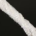 Perles carrées en verre cristal 8mm avec effet AB irisé pour création de bijoux - 2x2mm (Env. 170-190 Pcs/Paquet) / Blanc AB