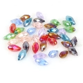 Perles en verre cristal marquise facettées de couleurs variées pour bijoux DIY - 6x12mm (50 pièces/paquet) / Couleurs Mélangées Aléatoires