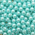 DIY craft beads in vibrant light blue pearl finish for handmade bracelets and necklaces - Lake Blue
