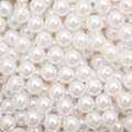 Polished round white ABS acrylic pearls for DIY jewelry making and bead crafting - White