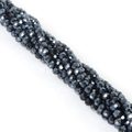 Donkergrijze gefacetteerde 4mm glaskristallen kralen met metaalglans voor DIY oorbellen - 4mm (Ongeveer 88-90 Kralen/Streng) / Zwart Verguld