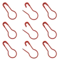 Neuf épingles à nourrice rouges en forme de poire pour tricot, ouvertes et fermées - Rouge