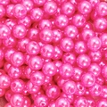 Vibrant bright pink ABS faux pearl round beads with high luster and holes for jewelry DIY - Deep Pink