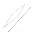 Silver open eye beading needle and long straight needle for DIY jewelry making - 4.5CM