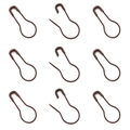 Épingles de sûreté gourde marron en matrice 3x3 montrant les fermoirs en U ouverts et fermés - Café