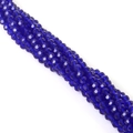Deep blue 4mm faceted glass crystal round beads for DIY jewelry making accessories - 4mm (Approx. 88-90 Beads/Strand) / Dark Blue