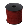 Cordón de ante sintético marrón rojizo en carrete negro para creación de joyería DIY - 100 Yardas/Rollo / Granate