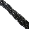 Strand of 4mm black faceted glass crystal beads for DIY jewelry making and earrings - 4mm (Approx. 88-90 Beads/Strand) / Black