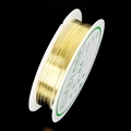 Golden 0.6mm copper wire for DIY jewelry making wound on a professional white spool - Gold (0.6mm)