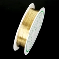 DIY jewelry crafting wire 0.2mm gold plated copper string on a white plastic spool - Gold (0.2mm)