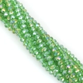 6mm grass green faceted glass crystal rondelle beads with AB coating for DIY jewelry - 6mm (80-85 Pcs/Pack) / Iridescent Grass Green
