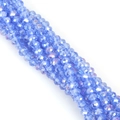 Faceted bright blue glass crystal beads for DIY handmade jewelry necklace making - 6mm (80-85 Pcs/Pack) / Dazzling Light Blue
