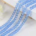 Strands of 8mm faceted light blue glass crystal rondelle beads for DIY jewelry making - 8mm (Approx. 60-65 Pcs/Strand) / Light Blue