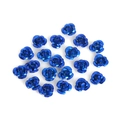 Miniature bright blue aluminum rose charms for DIY jewelry and handicraft making - Blue