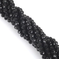 Faceted black glass crystal wheel beads for DIY handmade jewelry and necklaces - 8mm / Black