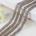 8mm smoke gray faceted crystal glass beads in strings for DIY jewelry and bracelets - 6mm (Approx. 80-85 Pcs/Strand) / Brown
