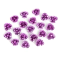 DIY jewelry kit featuring purple metallic aluminum rose beads with polished 3D petals - Purple
