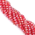 Faceted red crystal spacer beads with metallic luster for DIY jewelry making - 8mm / Bright Red AB