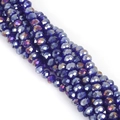 Cuentas de vidrio facetado de 8mm con acabado AB irisado en violeta para joyería DIY - 8mm / Azul Oscuro AB