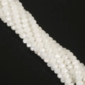 Faceted white crystal glass wheel beads with AB finish for DIY jewelry making - White Jade AB