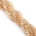 Tira de cuentas de vidrio facetado champán de 8mm para joyería artesanal DIY - 8mm / Oro Champán AB