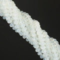 Cuentas de cristal tallado blanco lechoso con acabado de opale para joyería DIY - 8mm / Blanco Ópalo