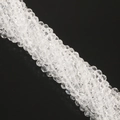 Strand of faceted transparent crystal glass rondelle beads for jewelry making - Clear White