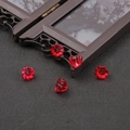 Rote Lotusblumen-Glasperlen für DIY-Haarnadeln und Schmuckherstellung - 10mm x 7mm / Rot Farbverlauf