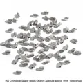 Detailansicht von 100 Stk. Antiksilber 6x3mm Legierungssäulen-Abstandshalter für DIY Schmuck - Gerippter Texturstil