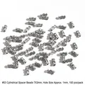 Details von 7x3mm antiken silbernen Zylinderperlen mit geprägten Punkttexturen für DIY-Schmuck - Geprägtes Punktmuster