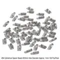 Detailansicht von 8x3mm antiken Silberlegierungs-Zylinderperlen für DIY-Schmuck - Gravierter Textur Stil