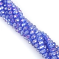 Cuentas de cristal de vidrio facetado azul oscuro de 8 mm para joyería y pulseras DIY - 8mm / Azul Medio AB