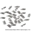 Detail von 12x4mm silbernen Zylinderperlen mit Spiralmuster für DIY Schmuckherstellung - #10 Zylindrische Zwischenperle (12x4mm)