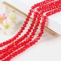 Strands of 8mm faceted red crystal glass beads for DIY bracelet and jewelry making - 8mm (Approx. 60-65 Pcs/Strand) / Red