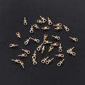 Golden eye pin pendant bail caps for half-drilled pearls jewelry DIY making - 4x7mm / Gold
