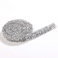 Funkelnde silberne Strass-Borte Rolle für Hochzeitskleider und Kleidungsdekoration - 1cm Breite (1 Yard/Pack/18g) / Silber Basis Weiß AB