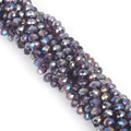 Cuentas de cristal de vidrio facetadas de 8mm color púrpura oscuro AB para joyería DIY - 8mm / Violeta AB