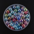 Colorful iridescent acrylic beads kit in various neon shades for DIY jewelry making - 12mm / 50 Pieces/Pack / Transparent Mixed AB (Random Colors)
