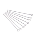 Macro shot of silver metal eye pins for DIY jewelry making and beaded earring accessories - 20mm / Silver