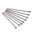 Macro view of eight antique bronze eye pins for DIY earring and jewelry making - 20mm / Antique Bronze