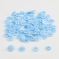 Detailed components of light blue resin snap fasteners for children's clothing DIY projects - Sky Blue