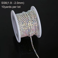 Αλυσίδα με κρυστάλλινα στρας Rainbow AB SS6 μέγεθος 2mm σε ρολό 10 γιάρδων για κατασκευές - SS6 (1.9-2.0mm) / Ασημί Κρύσταλλο AB Στρας