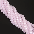 Cuentas de cristal facetado rosa pálido con efecto AB para creación de joyería artesanal - 8mm / Jade Rosa AB