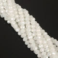 Tira de cristales de vidrio facetados de 8 mm en blanco lechoso AB para joyería DIY - 8mm / Jade Blanco AB